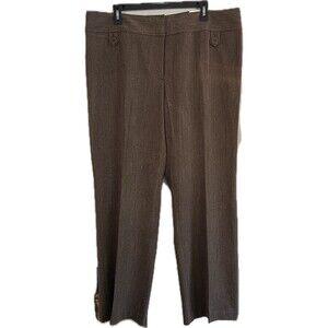 Lane Bryant Womens Houston Wide Leg Brown Trouser Slacks Size 18 Mid Rise NWT